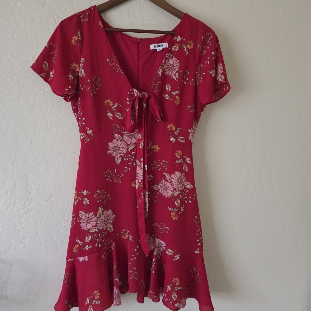 BB Dakota Red Floral Mini Dress